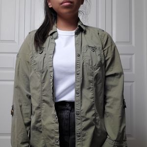 Army green shirt